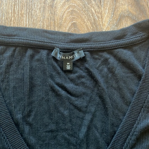 Dynamite black bodysuit with button detail - Picture 3 of 6